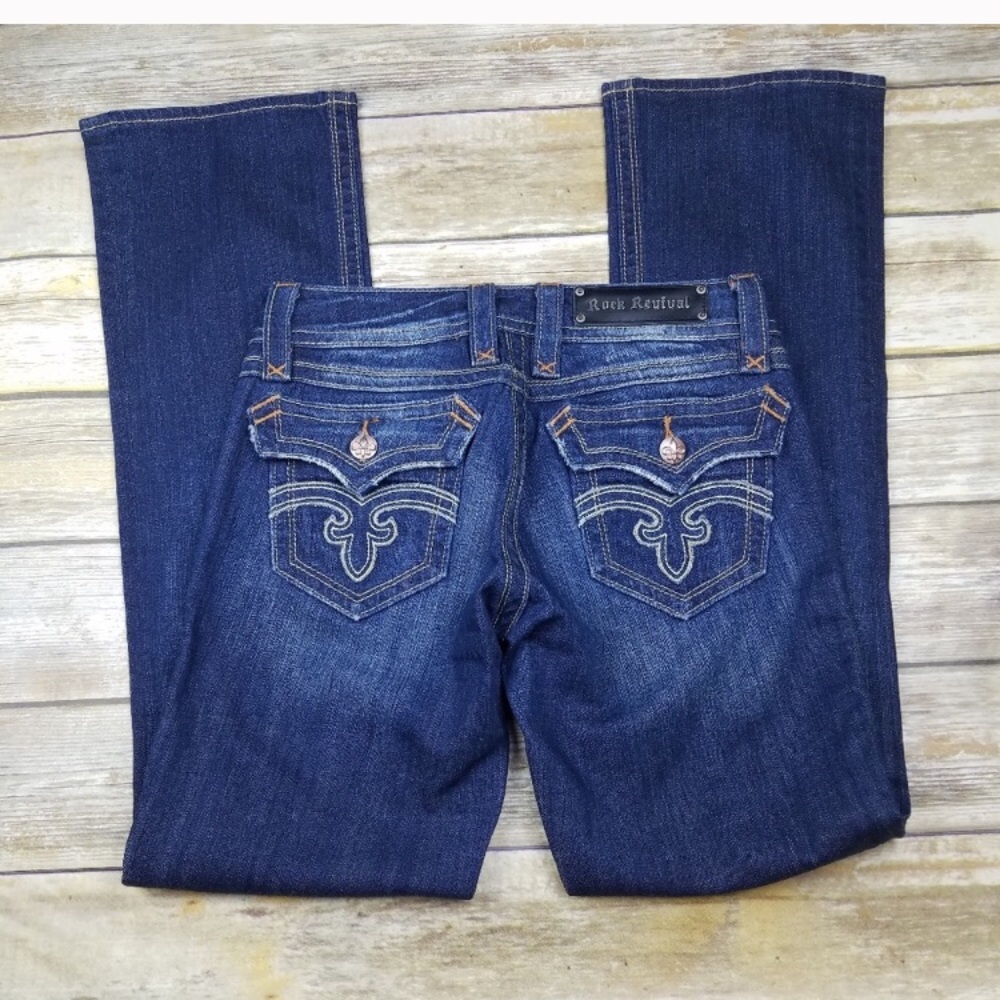 Sold NEW CONDITION ROCK REVIVAL BOOTCUT JEANS - Picture 3 of 6